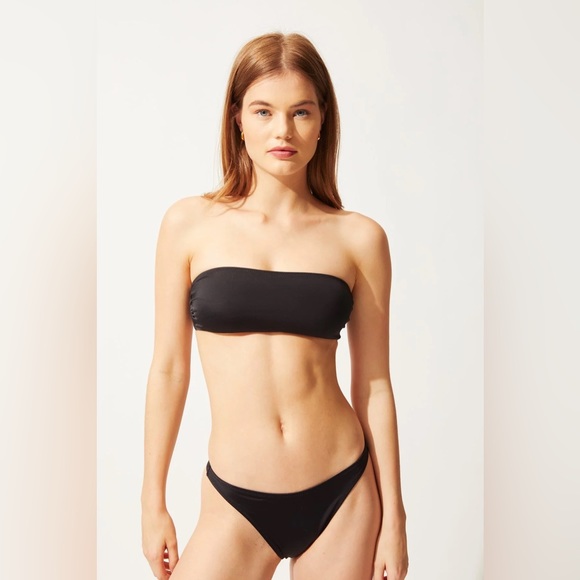 NWT Solid & Striped Annabelle Top in Black Strapless Tube Top Bikini Top - Picture 5 of 13